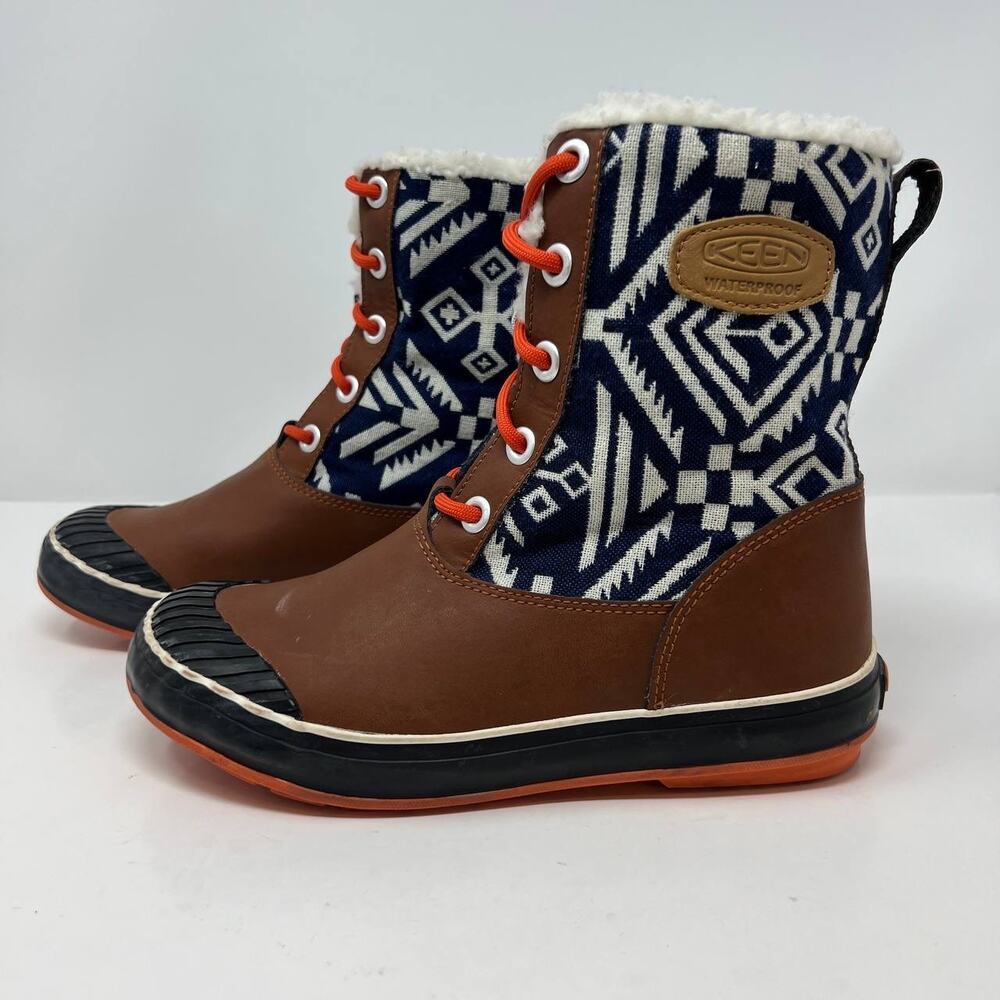 Keen Women's Elsa Lined Winter Boots Size 6.5 Brown Leather